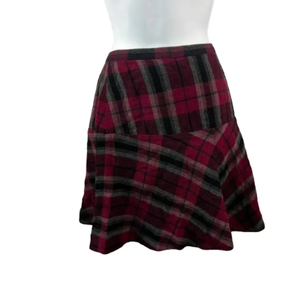 Burberry Brit Plaid Wool Mix Mini Skirt Size 8